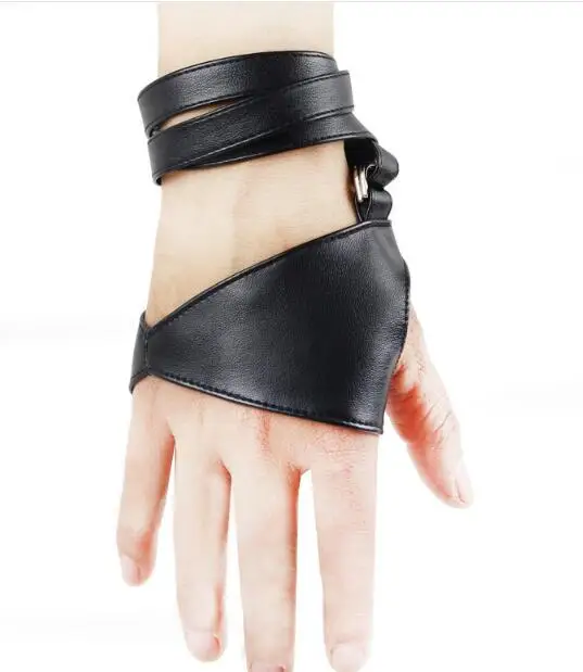 

Female gloves 2019 Hot Sale Women Sexy Night Club Gloves Gothic Punk Rock Black Faux Leather Gloves Gym gloves Women