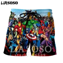 Модный мяч, Мстители, повседневный хип-хоп, аниме рок, дети, Железный человек, топ для мужчин и женщин, забавные Харадзюку, пляжные тренировочные брюки, шорты, E502