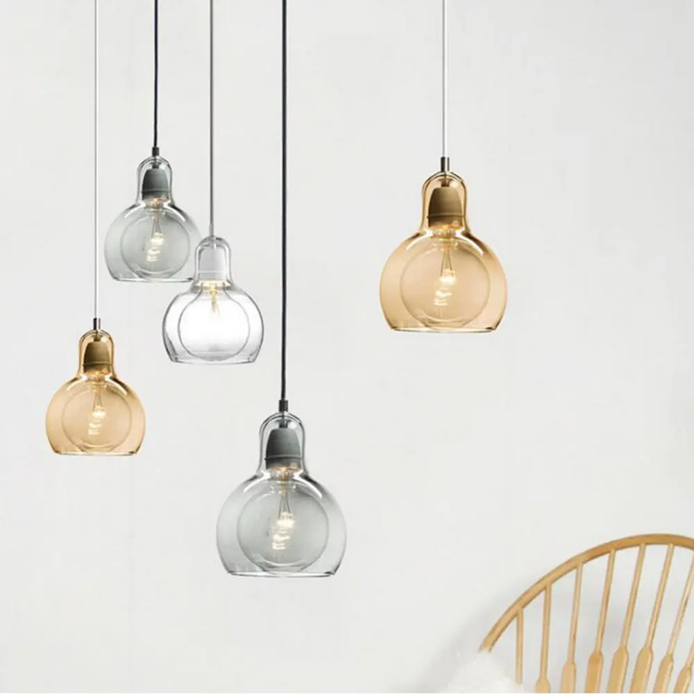 Goede Moderne Creatieve eenvoudige eetkamer Hanglamp kledingwinkel bloem winkel glazen hanglamp E27 Edison Decoratieve gloeilamp