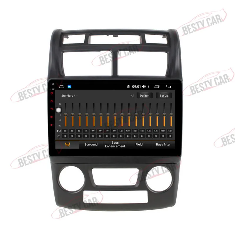 Top 9" Android 8.1 Car Multimedia Player Stereo for KIA Sportage 2007-2016 Automatic GPS Navigation Head Unit DSP 2.5D+IPS 4GB RAM 3