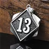 2017 Lucky Number 13 Pendant 316L Stainless Steel Fashion Cool Man Cross Biker Pendant 1
