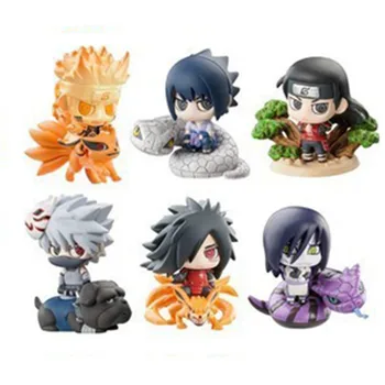 

6pcs/set Novelty Naruto version Pvc Action Figure Ninja Wars Third Bomb Mosquito Eye Collection Model Toys For Children Gift
