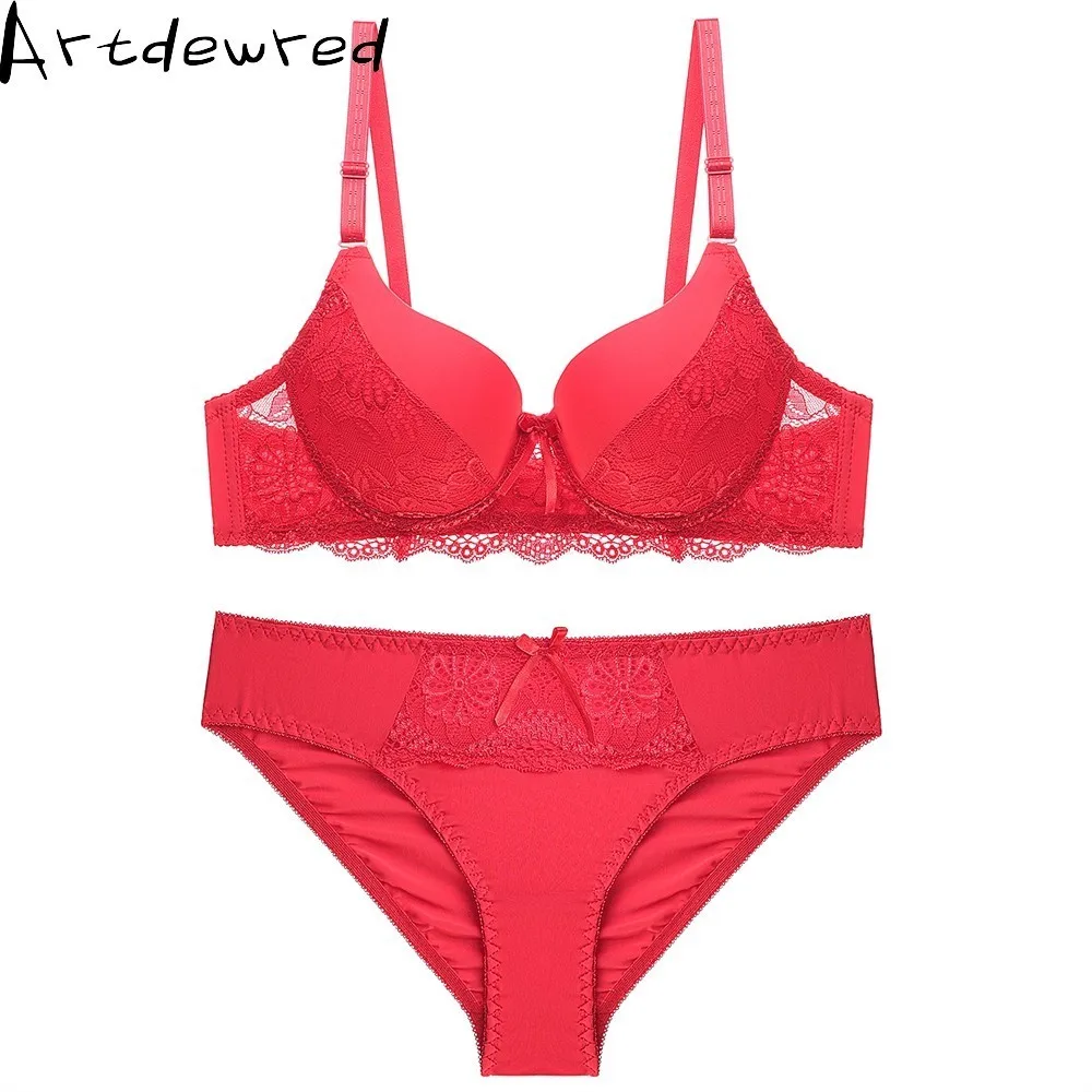 Sexy Lingerie Set Push Up brassiere 3/4 cup Women underwear New Bra and Panties Set Women Embroidery Breathable underwear sets sale Bra & Brief Sets