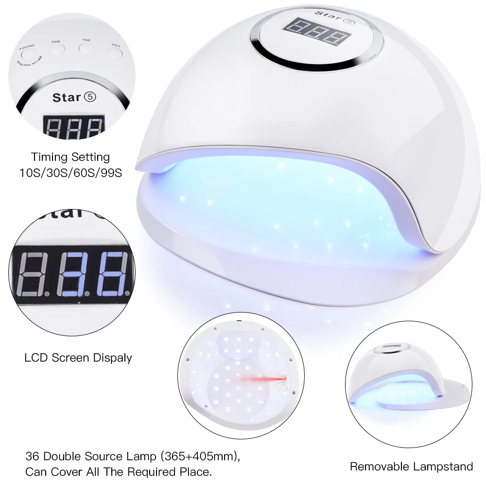 Ferramenta da Arte do Unha Rápida para o Polonês do Unha Emissor de Luz Gel para a Lâmpada do Manicure do Prego Estrela Conduziu - uv Lâmpada Sun Unha Secador Secagem Diodo Construtor 2021 5 80w 7 2019 estrela 5 80w conduziu uv lâmpada