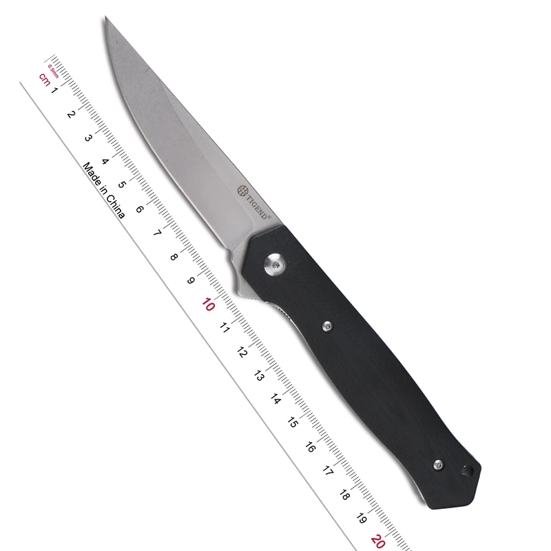 

Tigend 1067 Flipper folding knife D2 blade G10 CF handle ball brearing hunting Outdoor camping pocket knives Gift EDC tools F95