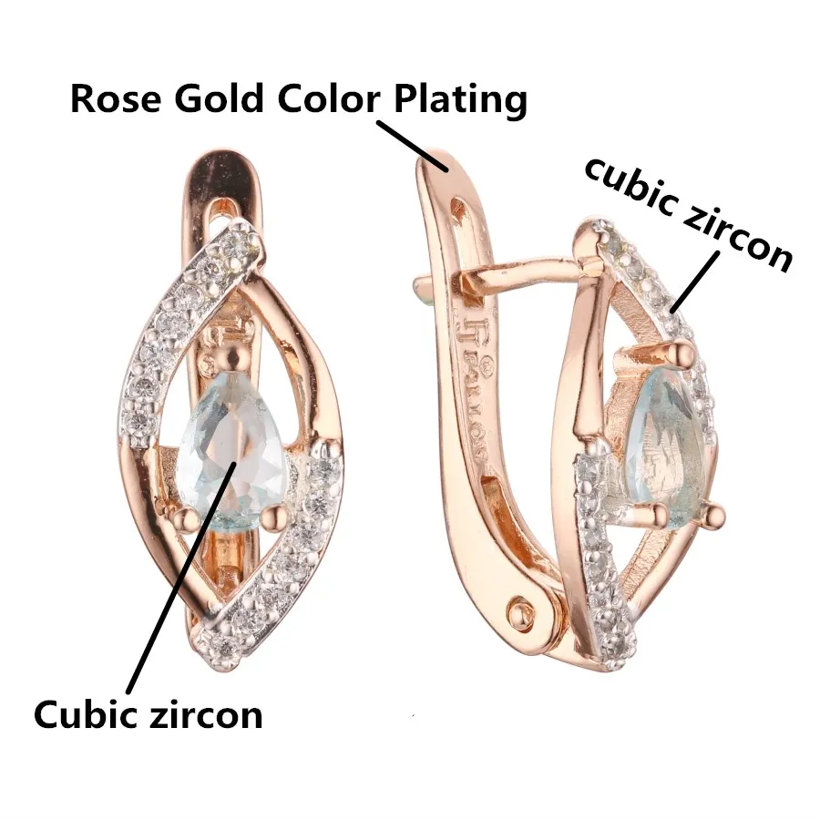 Корейские серьги 585, золотые ювелирные изделия, роскошный светильник, голубой кубический циркон, женские серьги, модные ювелирные изделия для женщин