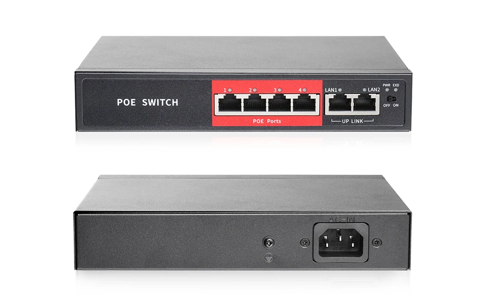  MISECU 48V Network POE Switch With 4/8 10/100Mbps Ports IEEE 802.3 af/at Over Ethernet IP Camera/Wi - 33009817609