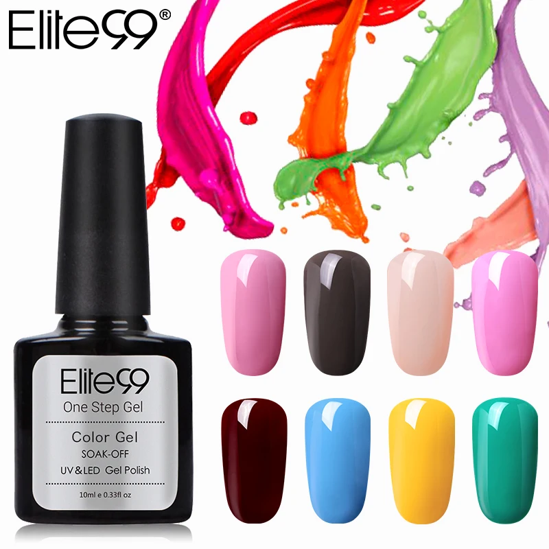 

Elite99 Semi Permanent One Step Nail Polish Gel UV LED Long Lasting Gel Polish Nail Art Varnish 10ml No Need Base Top Pink 1