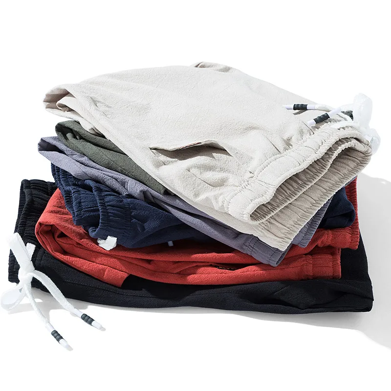 2019 summer men's cotton casual shorts large size S-5XL men's solid color cotton and linen straight casual sports beach shorts 2019 summer men's cotton casual shorts large size S-5XL men's solid color cotton and linen straight casual sports beach shorts