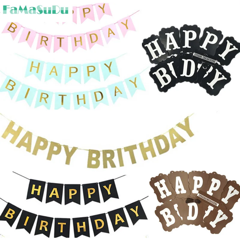 Glitter Happy Birthday Bunting Banner Gold Letters Happy Birthday Garlands String font b Baby b font