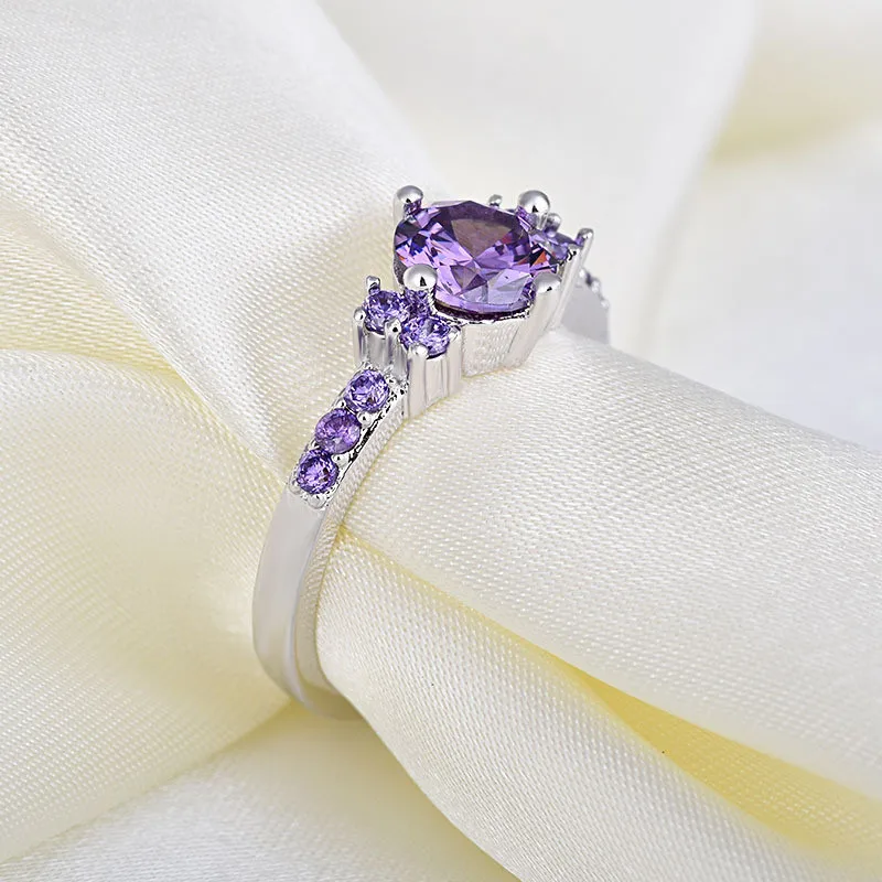 ZN Rings for Women crystal rings engagement rings zircon rings stone rings fashion rings wedding rings finger rings Purple AAA Zircon Jewelry Engagement Wedding Ring Gift Size 6 7 8 9 10