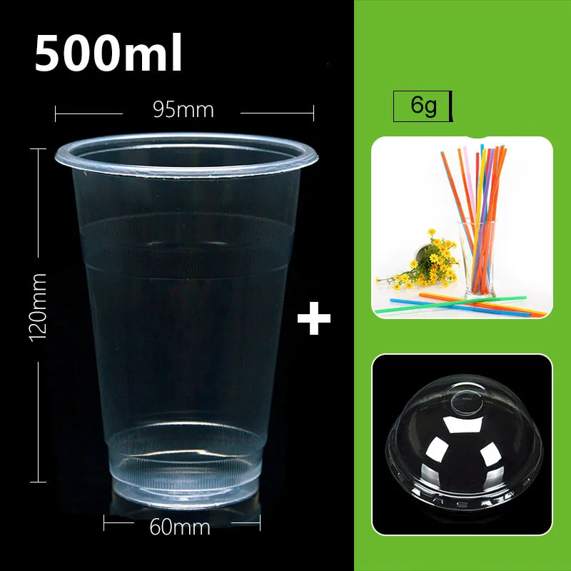 Прекрасные одноразовые, для молока чай мороженое на вынос упаковка пластиковая чашка с крышками дома самодельный лед песок чашки высокий прозрачный - Цвет: B4