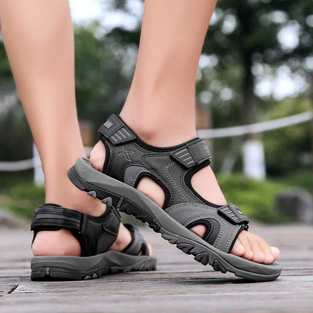 

Casual Sandals Men Summer Outdoor Hiking Beach Shoes Big Size Gladiator Hook & Loop Sandal For Boys Big Size Sport Sandalias Man