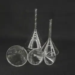 Miniature Borosilicate Glass Lab Funnel - Triangle Design - 120mm