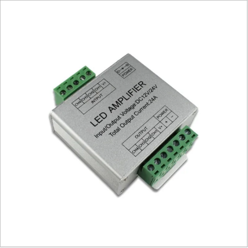 

led light strip signal amplifier controller DC 12-24V 4 channels 6A high quality aluminum rgbw amplifier