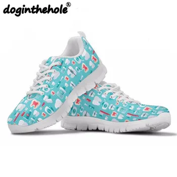 

doginthehole Women Sport Shoes Dental Equipment Sneakers for Girls Female Outdoor Running Shoes Comfortable Mesh Flats Walking