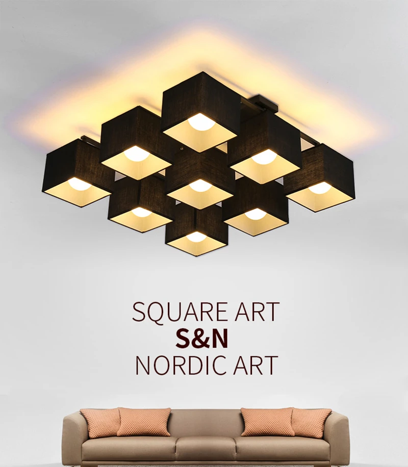 Fabric Art Cloth LED Ceiling Light 469 Heads Nordic Simple Ceiling Lamps Modern Living Room Lamp Bedroom Lighting 110-240V (17)