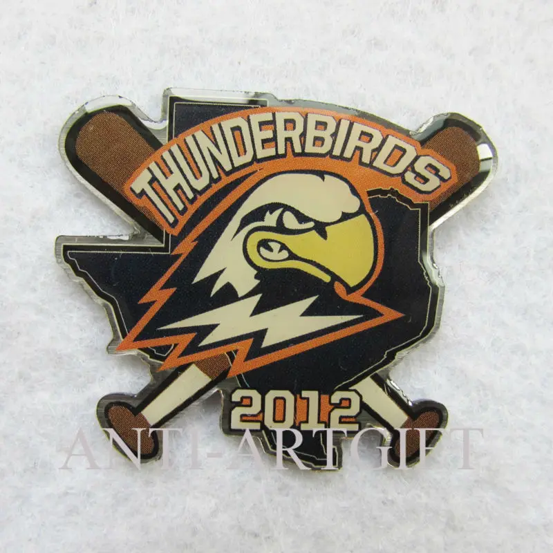 

Newest High Quality Baseball Lapel Pins in Baseball Cap THUNDERBIRDS