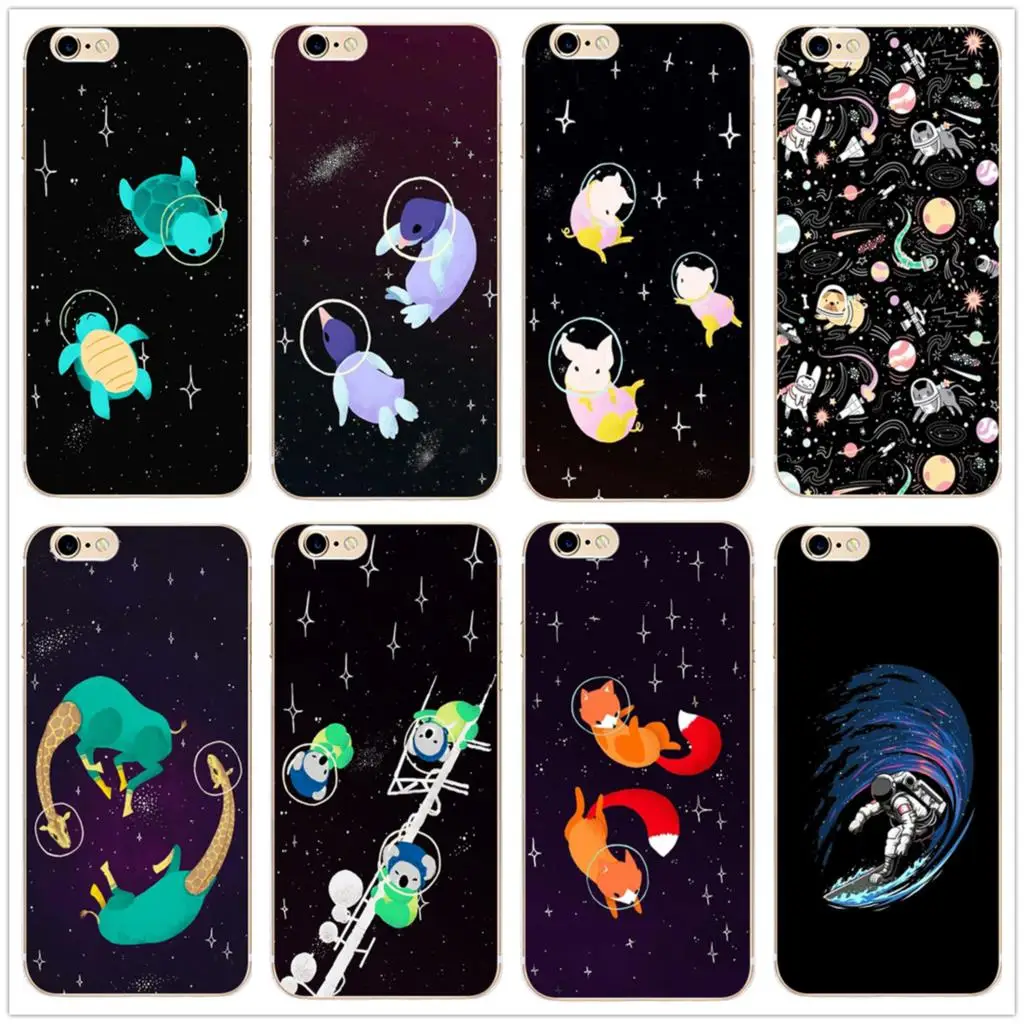 

Astronaut Turtle Animals New Hard Clear Phone Case Cover for Samsung s8 s9plus S7Edge for iPhone 7 6s 8plus 5 5c 4 X XS XR XSMAX