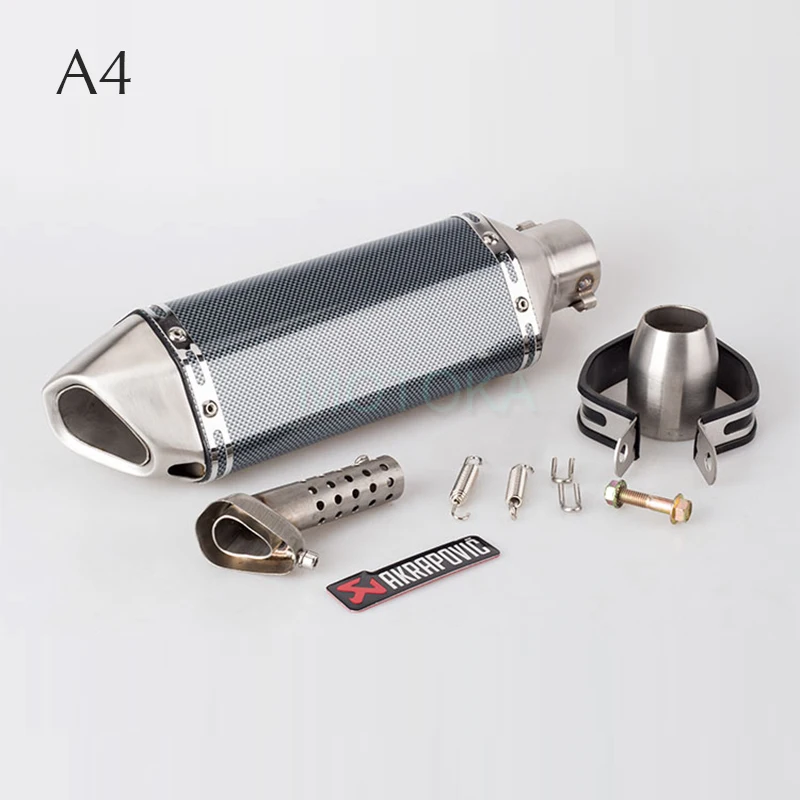 Left/Right Universal Motorcycle Akrapovic Exhaust Pipe Scooter Dirt Pit Bike Motocross KTM 51mm Escape Stainless Steel Slip-on - Цвет: 51mm Exhaust A4