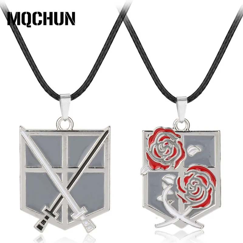 Hot Anime Necklace Attack on Titan Metal Pendant Wings of Liberty Stationary Guard Logo Rope Chain Jewelry Necklace-30 | Украшения и