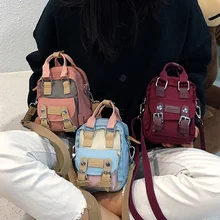 Лоскутные сумки для женщин, сумки-мессенджеры через плечо, модные холщовые сумки контрастного цвета для студентов, девушек, мини женская сумка на плечо