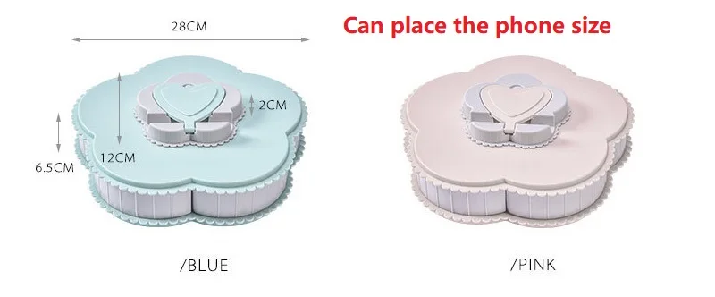 Узор вращения 2-х слойный Лепесток коробка конфет гайка Чехол Коробка для хранения еды для перекуса контейнер Гостиная вращающаяся тарелка для фруктов Настольный Органайзер