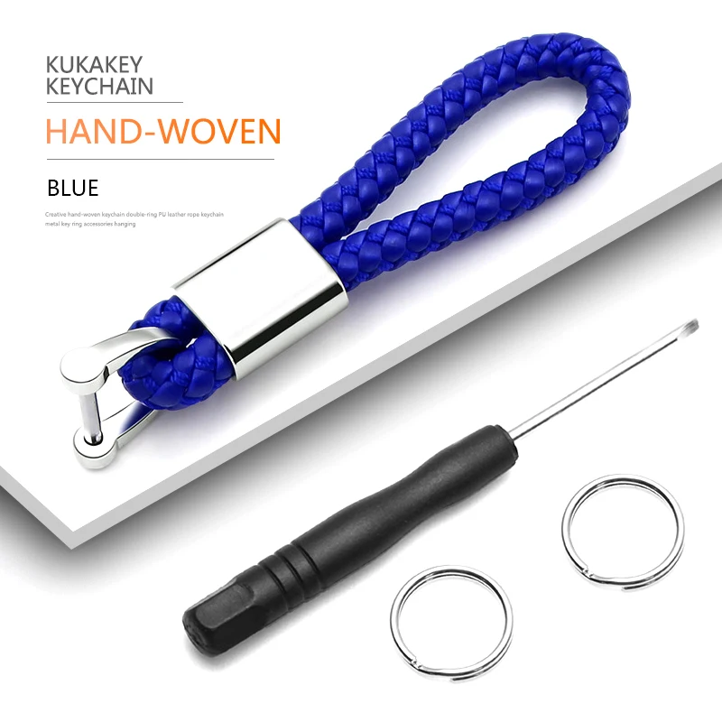 

High quality woven leather keychain metal keyrings For Volvo XC90 S80 S40 XC60 S60 V40 C30 V70 XC70 V60 V50 Car Key Ring Chains