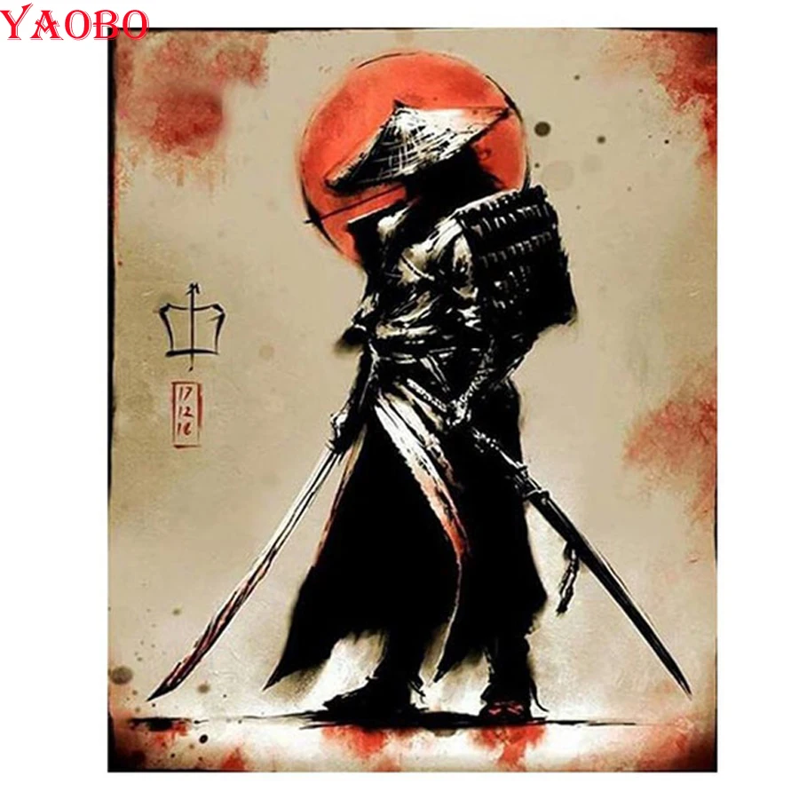 

5d full square/round rhinestone embroidery diamond painting japan Samurai 3d pictures mosaic painting by numbers diy home decor