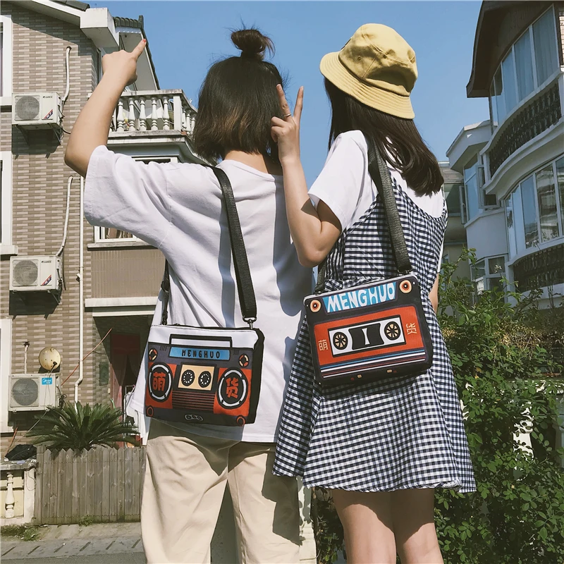 Menghuo 2018 Personality Retro 3D TV Tape Camera Radio Shape Women Handbag Ladies Shoulder Bag Messenger Bag Rock Cross-body Bag (37)
