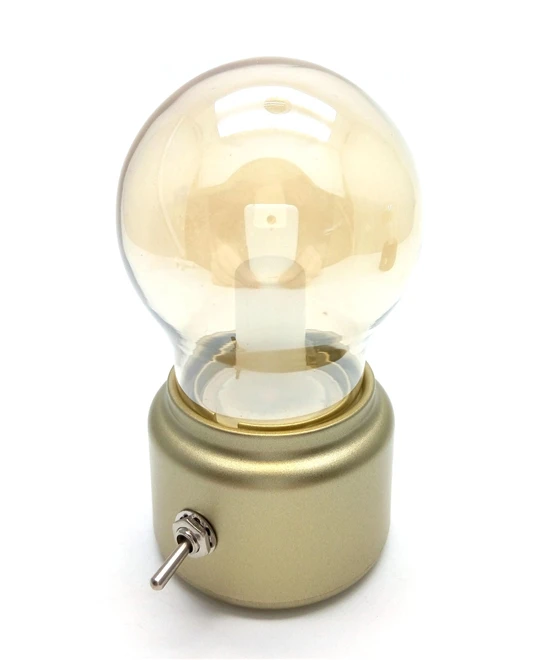 Светодиодный Винтаж лампа дневного света Ретро USB Перезаряжаемые Luminaria Ночная светодиодный энергосберегающие лампы для чтения настольная лампа - Цвет абажура: Золотой