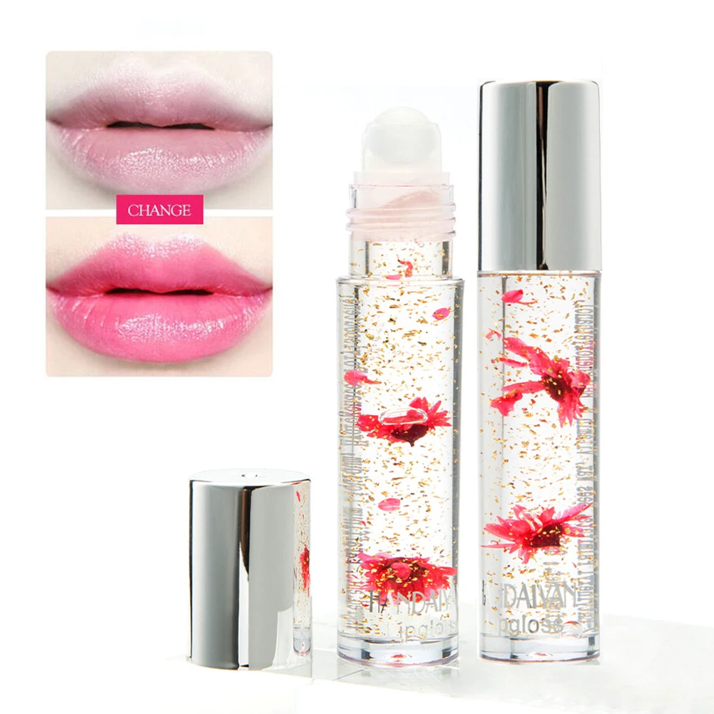 Lipstick Gold Foil Portable Easily Painted Charming RFID Blocking Long Lasting Change Color Lip Gloss Fabala Flowers