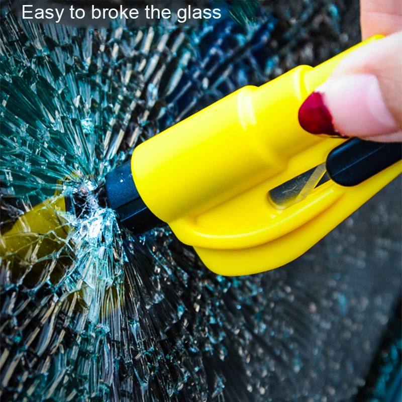 Mini Safety Hammer Car Life-saving Escape Hammer Window Keychain Car Window Broken Emergency Glass Breaker E5M1 Safety Belt Cut
