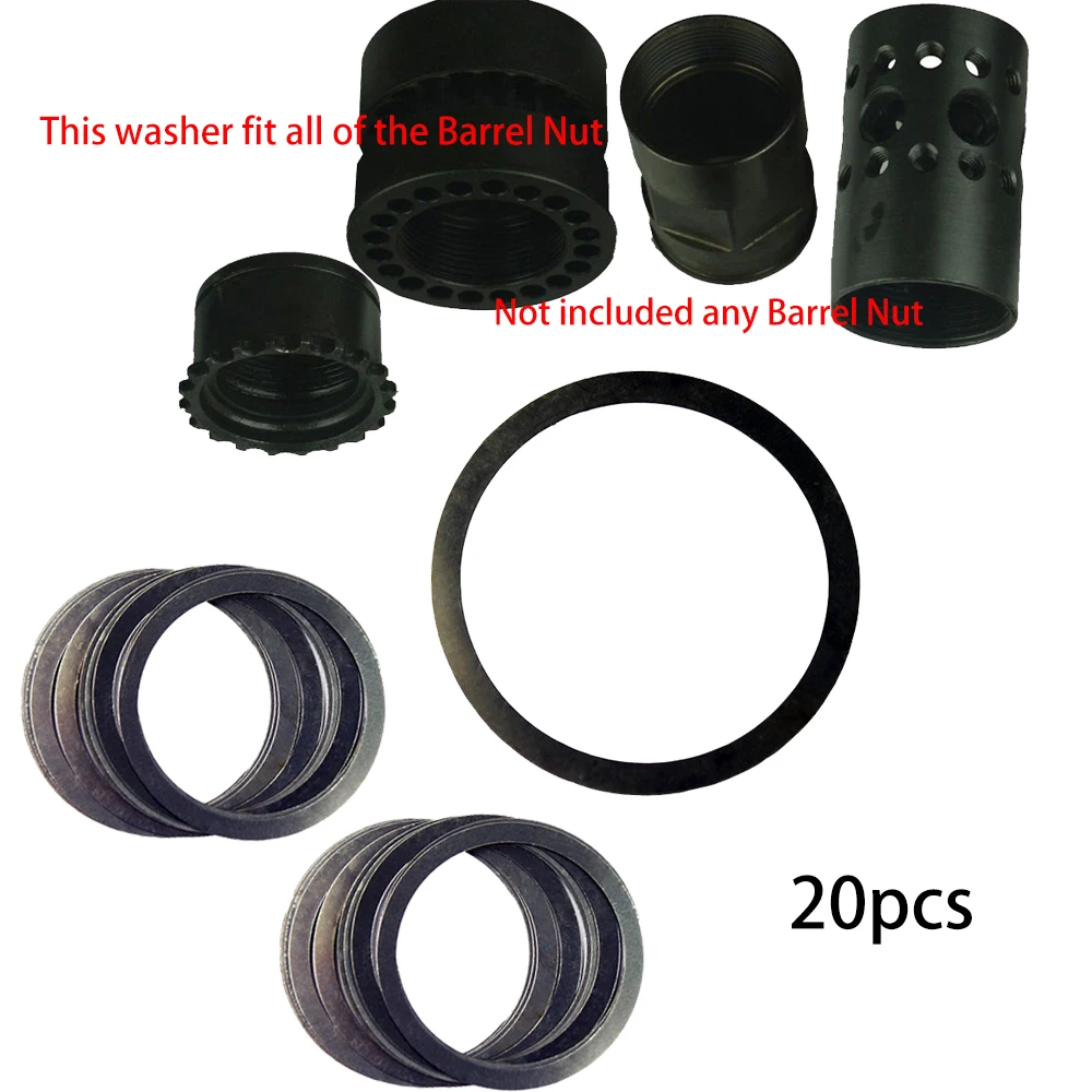 

20 PCS Hunting 304 Stainless Steel Washers For All Flat Keymod M-Lok Handguard Picatinny Rail Tube Rifle Scope Barrel Nut