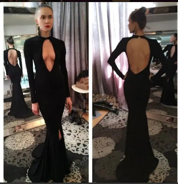 black keyhole dress long sleeve