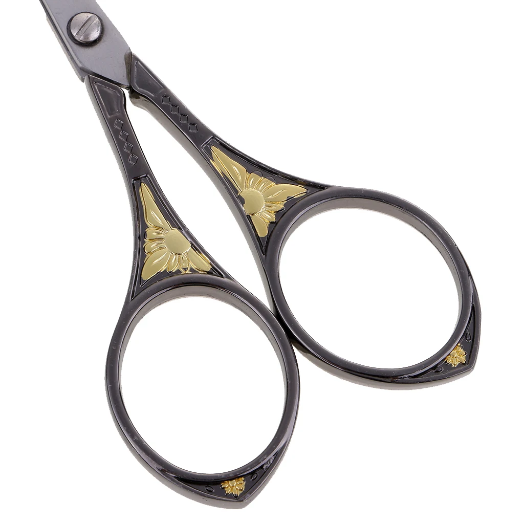 Stainless Steel European Vintage Floral Scissor for DIY Embroidery Sewing Craft Black/Sliver/Gold