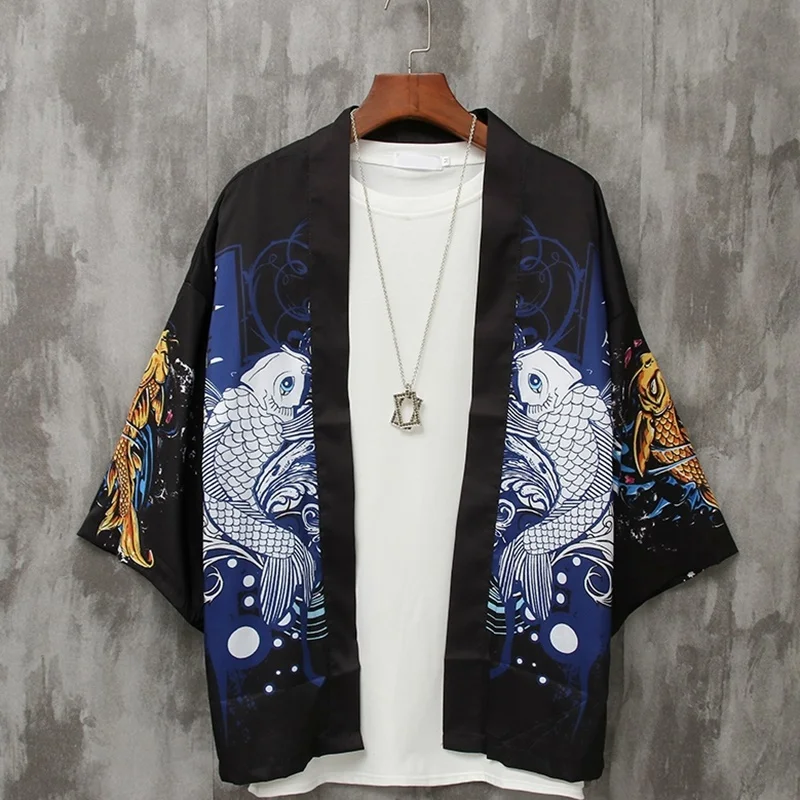 Японское кимоно для мужчин 2019 Yukata Haori каратэ мужской кардиган костюм самурая