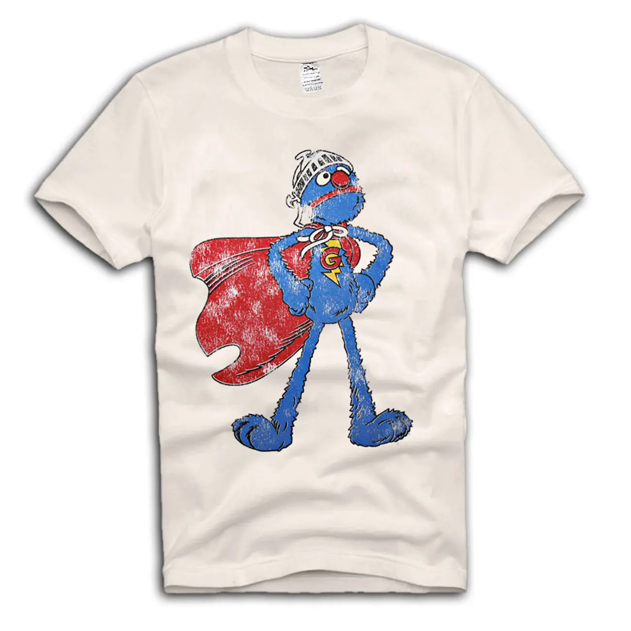 Футболка SUPER GROVER VINTAGE Elmo Grobi cookie monster | Мужская одежда