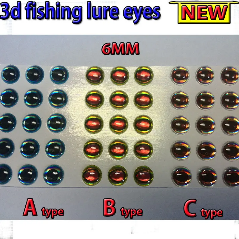 2015NEW fishing 3d lure eyes A 200pcs +B 200pcs +C 200pcs 3MM 6MM total ...