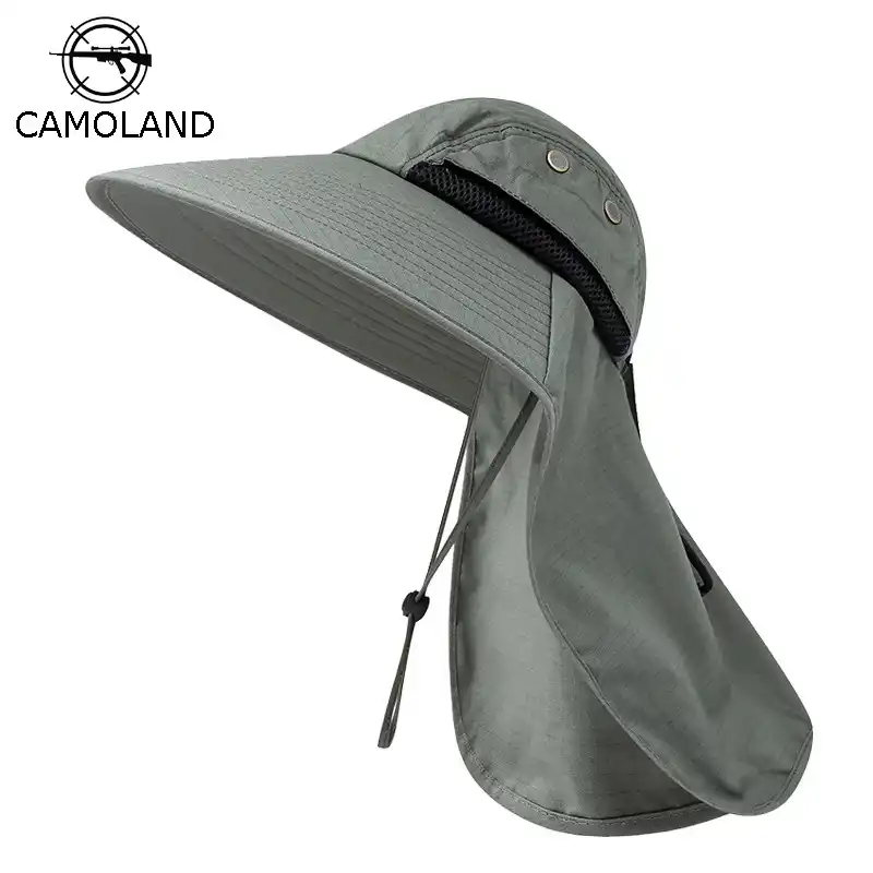 Bucket Hat Boonie Hiking Fishing Outdoor Sun Cap Wide Brim Brim Neck Face Flap
