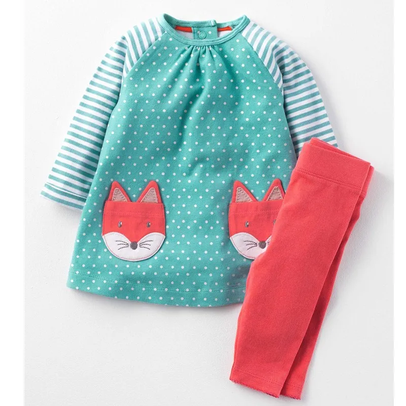 Toddler Girls Clothes Kids Clothing Set 2017 Lovely Cat Pattern Roupas Infantis Menina Princess Costume For
