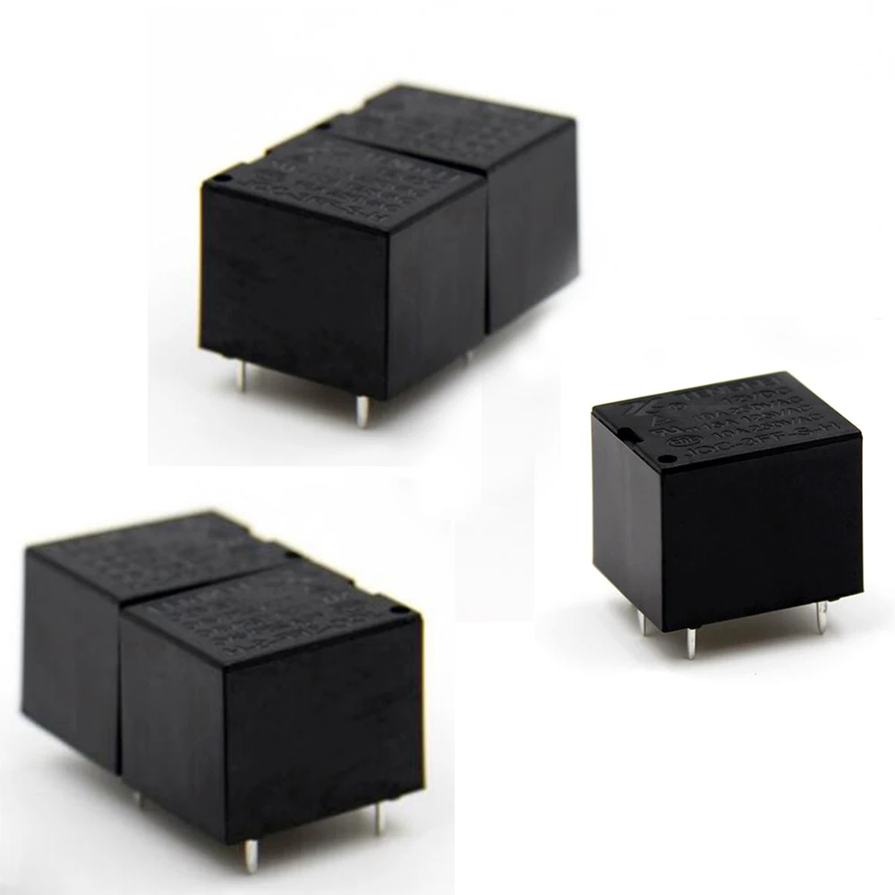 5pcs T73 Small Normally Open Black Electromagnetic Relay