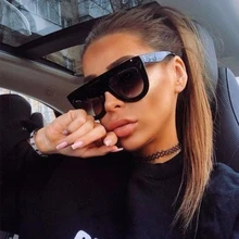 Pilot большая оправа с плоским верхом женские солнцезащитные очки модные роскошные брендовые градиентные мужские винтажные Ретро очки женские солнцезащитные очки унисекс