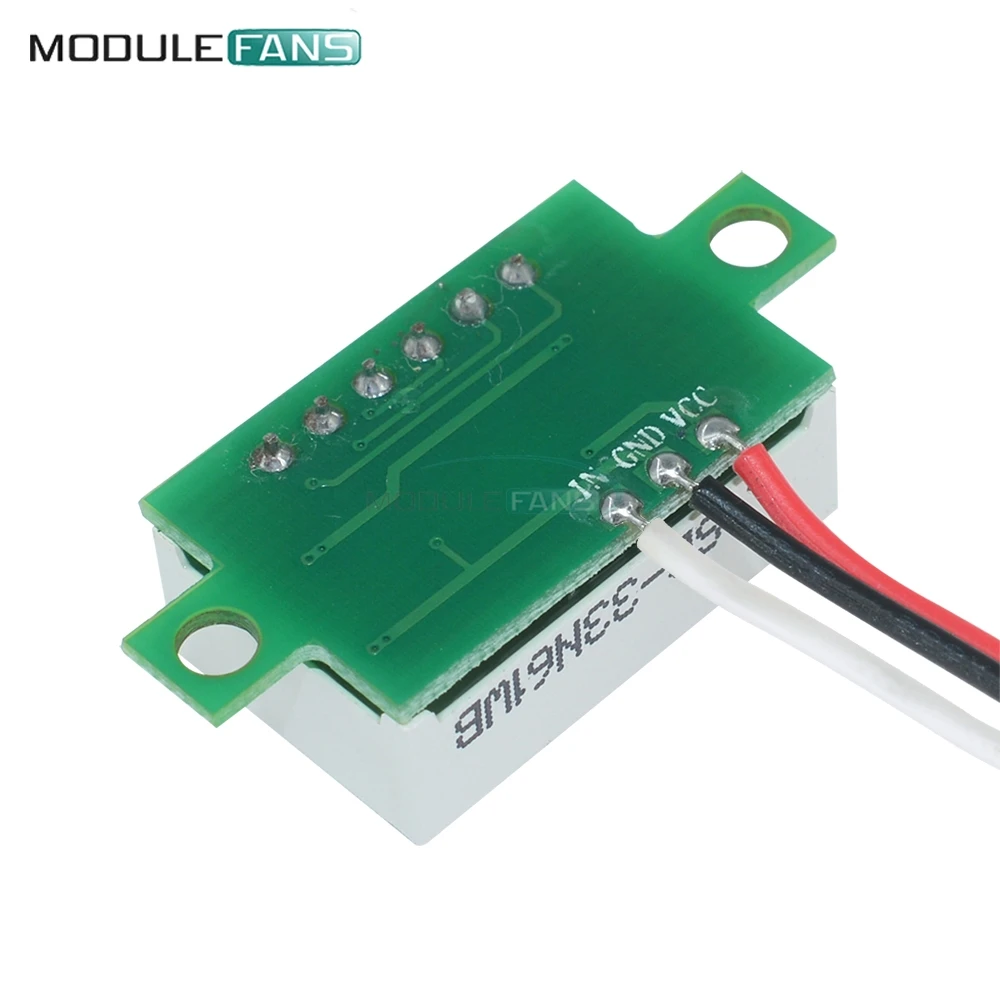 Постоянный ток 0-30 в 3 провода 0,36 дюйма 0,36 дюйма 0,36 дюйма синий светодиодный измеритель напряжения 3-цифровой дисплей Вольтметр Модульная плата