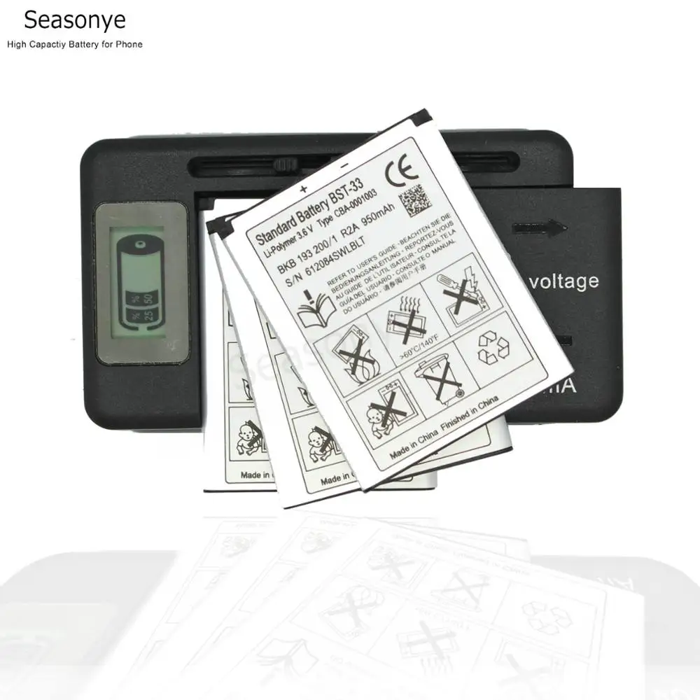 Seasonye 3x950 мАч BST-33 / BST33 BST 33 сменный аккумулятор + зарядное устройство с ЖК-дисплеем