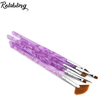 

Rolabling 6pcs/set Nail Art Brush Kit Liner Flower Drawing Painting Pen Gradient Brush Tips Tools Set UV Gel Nail Gel Brush