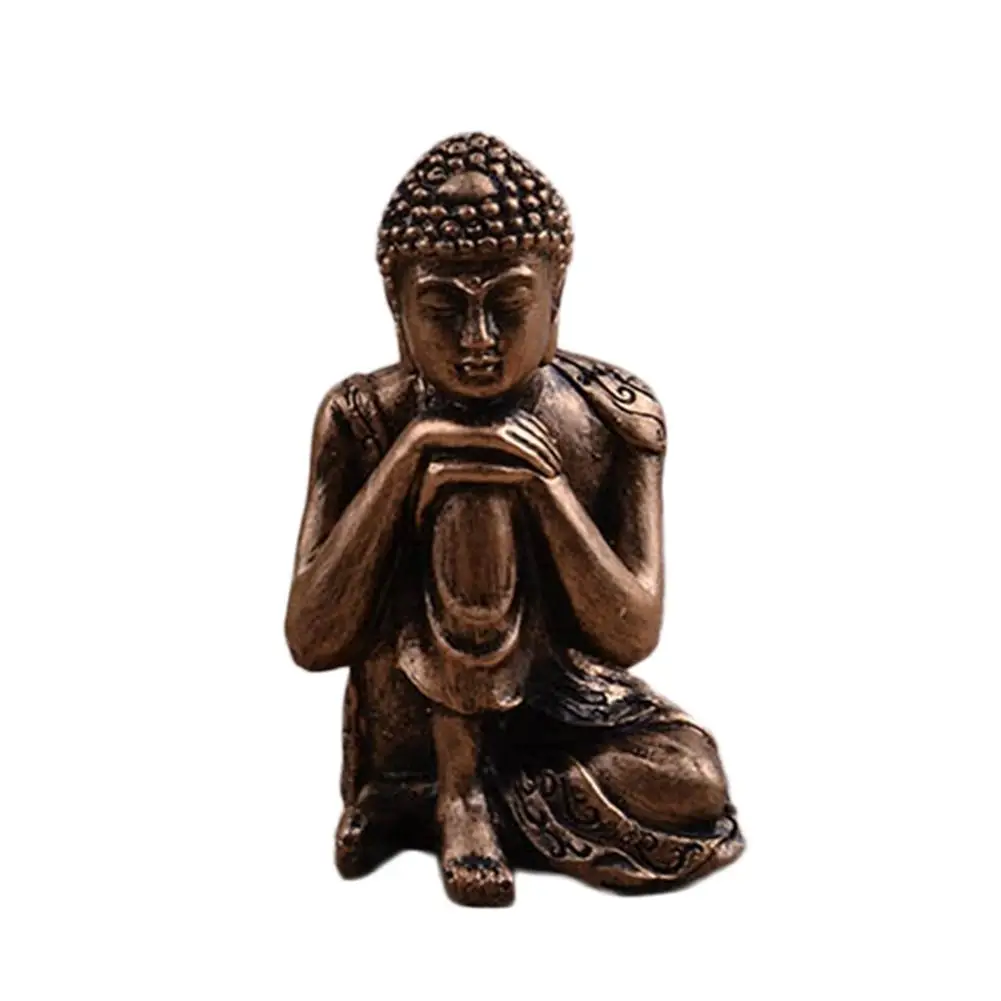 Статуя спящего валлийского Будды природный песчаник скульптура Будды индийский фэншуй Статуэтка медитация миниатюрное украшение дома - Цвет: Bronze