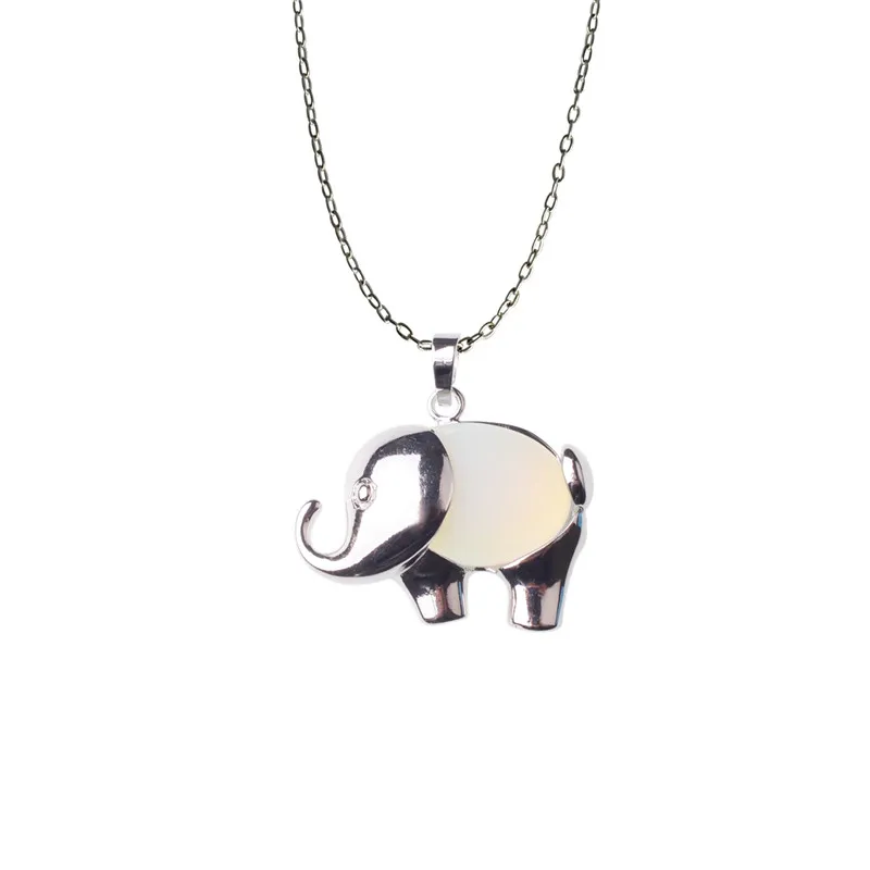 Elephant necklace Opal elephant necklace Lucky charm necklace Animal necklace Kids jewelry Opal jewelry Children jewelry