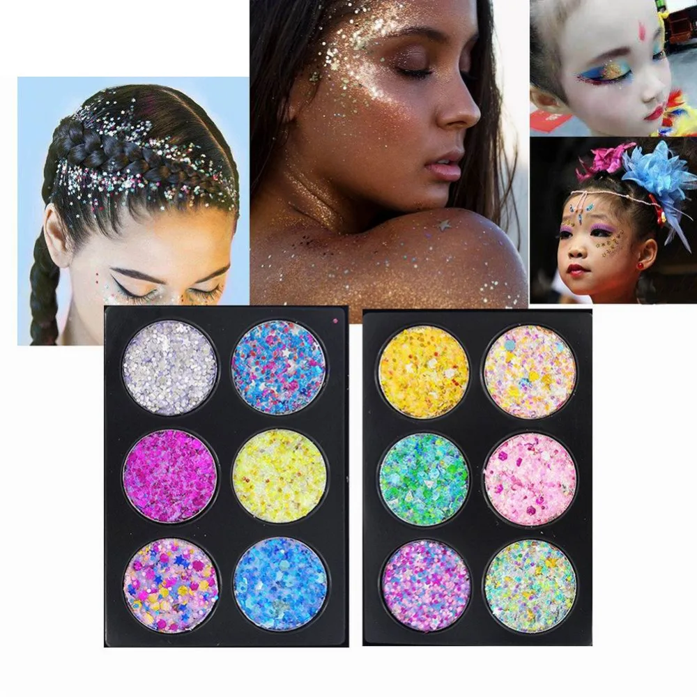 

6 Colors Metallic Party Eyeshadow Makeup Palette Waterproof Lasting Glitter Eye Shadow Eyes Make up Beauty Cosmetics