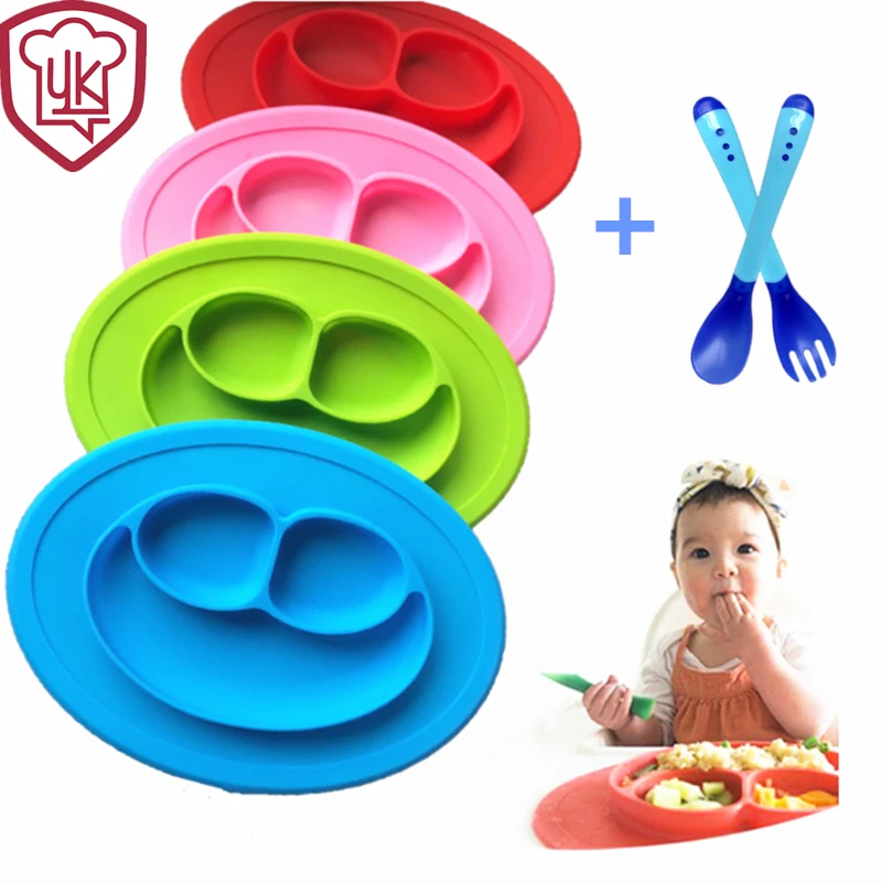 

Free Shipping Non-slip Silicone Baby Table Mat Silicone Child Mat Child Plate Child Spoon Fork